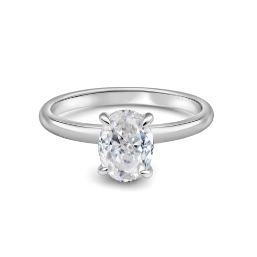 1/2/3 CT Center Moissanite Engagement Rings for Women, 10K/14K/18K Solid Gold Solitare Round/Oval/Pear/Princess/Cushion/Marquise/Radiant Cut Bridal Set Wedding Anniversary Band for Her Wife2