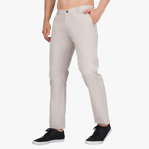 Image of Men's Regular Fit Linen Trousers | Slim Fit Lightweight Casual Pants | Stylish Dress Pants for Office or Travel | Premium Luxury Linen Trouser Pant with Breathable Comfort