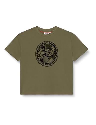 HUGO G00439 T-Shirt Garçon en coton doux noir pour enfant