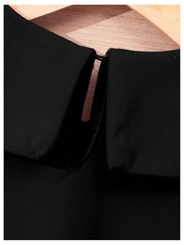 Verdusa Girl's Cut Bow Collar Dress Short Sleeve Flared A Line Princess Dresses4