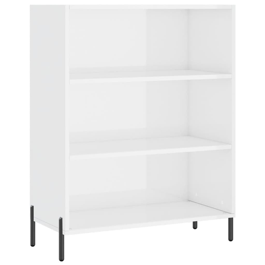 Gecheer Librería, estantería, estantería, librería moderna, librería para salón, librería estantería, librería baja de 3 estantes, estantería de 3 estantes, color blanco brillante, 69,5 x 32,5 x 90