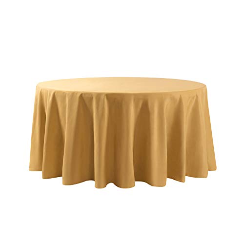 Cupuamon 108 inch Round Tablecloth Washable Polyester Table Cloth Decorative Table Cover for Wedding Party Dining Banquet（108 inch,Gold） by Cupuamon - Image 2