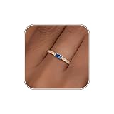 ZOERAY Ringe Gold für Damen Wasserfest Geburtsstein 18K Vergoldete Damenring mit Zirkonia Stapelbare Ring mit Stein Aquamarin Citrin Peridot Edelstein Ringe Frauen Verlobungsringe Geburtstag Geschenke