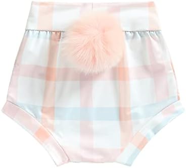Infant Baby Girl Boy Shorts Easter Bunny Bloomers Rabbit Printed Elastic Waist Plush Tail Summer Shorts (Orange, 6-9 Months)