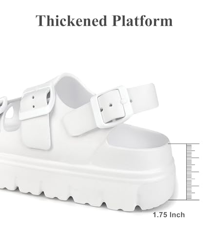Image of Haifago Womens Platform Sandals with Arch Support, Summer Beach Slides with Adjustable Buckle, Comfort Lightweight Chunky Cushion Slip on Sandal
