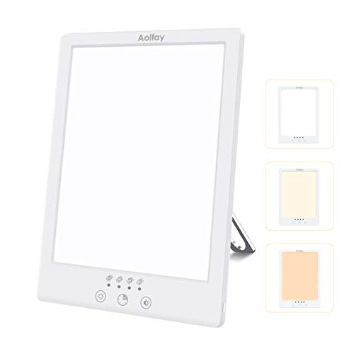 Aolfay Sun Lamp Light with Timer 360° Rotational Holder, UV-Free 10000 Lux Adjustable