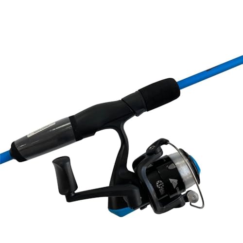 Canne à pêche sans emmêlement avec moulinet bleu fluide pour débutant