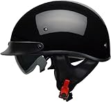 Vega Helmets Warrior Motorcycle Half Helmet with Sunshield for Men & Women,...