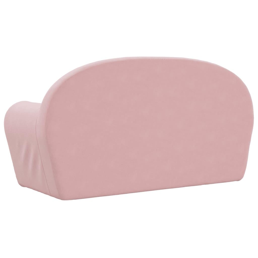 vidaXL Canapé-lit pour Enfants 2 Places, Lit de Jour avec Dossier et Accoudoirs, Lit d'Invité, Meuble de Chambre Salon, Rose Peluche Douce