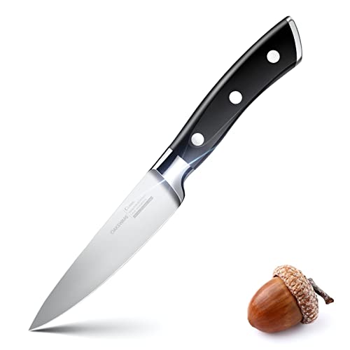 Comparison: Best Knife For Cutting Fruit 6 OAKSWARE Paring Knife, 4 inch Small Kitchen Knife Ultra Sharp German Stainless Steel Fruit and Vegetable Cutting Chopping Knives - Full Tang Ergonomic Handle