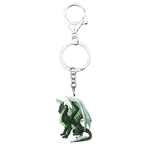 WEVENI Acrylic Alloy Dragon Keychains for Women Girls Teen Car Bag Purse Charms (Green)4
