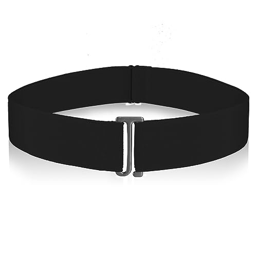 TIESOME Women Adjustable Elastic Belt, Stretch Invisible Belt Flat Buckle Waist Belts No Show Belt for Pants Jeans Dresses