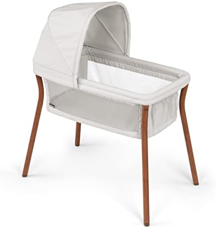 Chicco LullaGo® Anywhere LE Portable Bassinet, Space-Saving Baby Bassinet with Canopy, Waterproof Mattress and Fitted Sheet, Travel Bassinet for Baby Includes Carry Bag | Serene/Beige