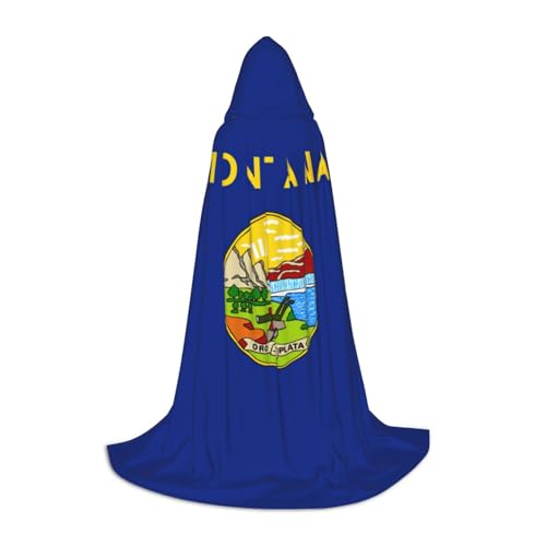Cape à capuche Montana drapeau de l'État costume long mixte