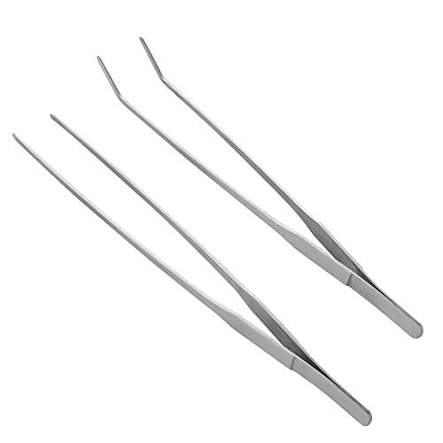 FinYii Pinça longa de aço inoxidável para répteis para lagartos de cobra, lagartixa, leopardo, lagar