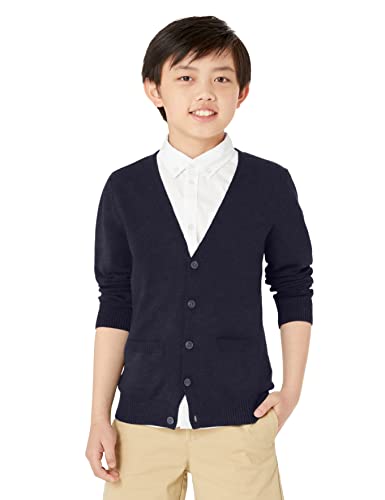 Image of Amazon Essentials Unisex Kids and Toddlers' V-Neck Cotton Uniform Cardigan Sweaters, Pack of 2