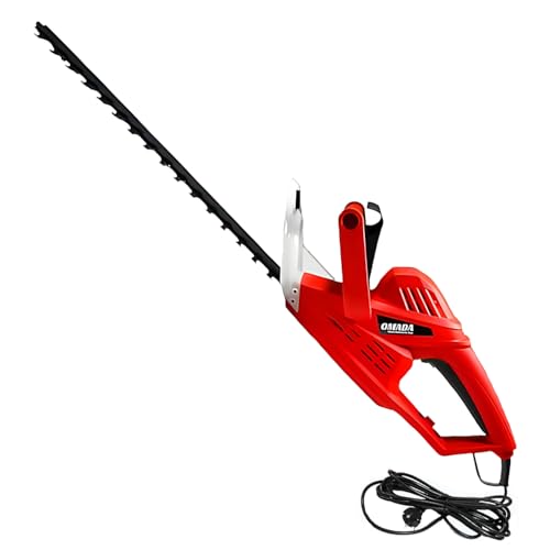 Image of OMADA Corded 520W Hedge Trimmer, 45cm Blade Length, 5 Metre Cord Length, 3 Kg, Cutting Diameter 16mm,2-Handed Safe-Start Switch, Cutting Length 410mm with No Load Speed 1700 RPM TOP Customer Service