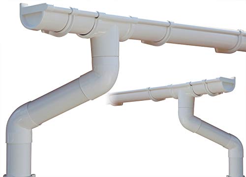 Komplettes Dachrinnen Set bis 3.50 m | Weiß | GD16 | Satteldach (2 Dachseiten)