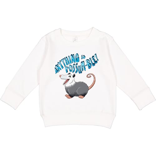 inktastic Anything Is Possum-ble- Possum Pun Toddler Sweatshirt 2T White 42fbf