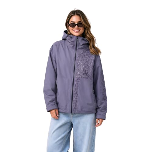 Women'S Rain Jacket With Hood Zipper Waterproof Cheetah Wind Breaker Jacket - image 1