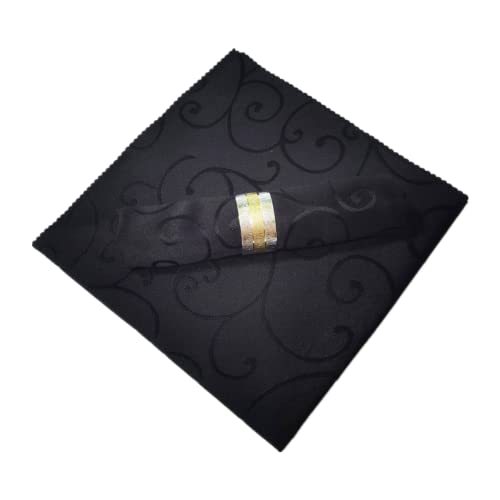 i-Sure Set of 4 Premium Polyester Square Napkins Black