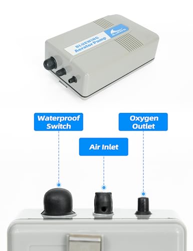 Image of BLUEWING Aerator Pump Live Bait Pump Bubbler Aquarium Fish Tank Oxygen Air Battery Powered Portable for Outdoor Fishing