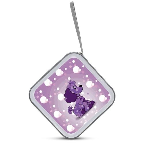Boîtier CD 40 compartiments plastique zippé motif Caniche moderne