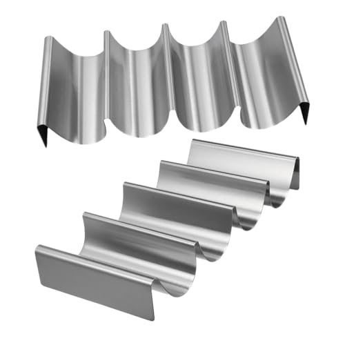 Sosoport 2pcs Taco Holder Stand Stainless Steel Racks for Tacos and Tortillas Oven and Dishwasher Safe for Commercial Kitchens Home Gatherings