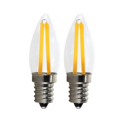 Bombilla LED E12 de filamento para candelabros y decoración de casa, 1.5W blanco AC220V