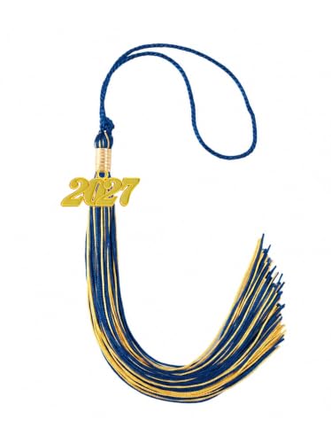 Image of Navy and Gold Graduation Tassel 2027 for Grad Cap