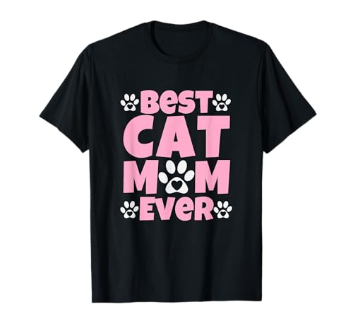 Best Cat Mom Paw Print Design Tee
