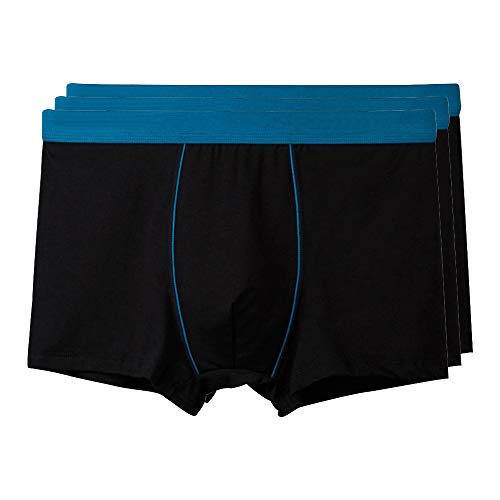 DAZISEN Couleur Unie Caleçon - Hommes Boxers Grande Taille Coton Stretch Caleçon Classiques Respirant, Noir, EU 8XL = Tag 9XL Cover