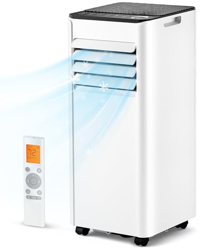 Feelfunn 8,000 BTU Portable Air Conditioner - 3-in-1 Portable AC Unit for Rooms Up to 350 Sq. Ft., with Remote Control, Cooling, Dehumidifier & Fan Modes, AC Unit for Bedroom, Office, Apartment