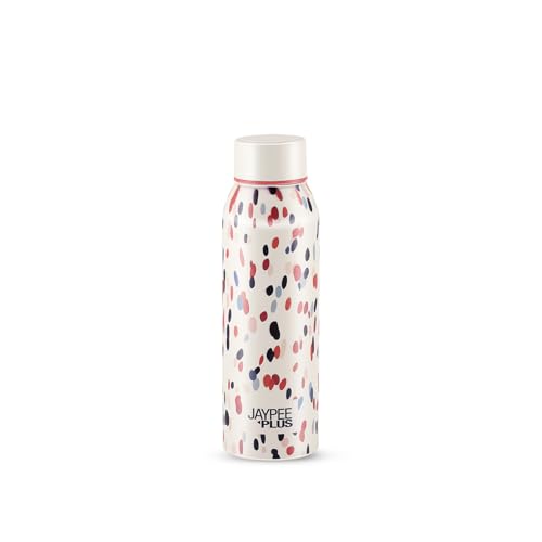Image of Jaypee Plus Punch Prime Stainless Steel Printed Vacuum Insulated Water Bottle 620 ml | ISI Certified Rustproof & Leakproof Flask with 24Hrs Hot & Cold Ideal for School Kids, Office & Travel-(Cream)