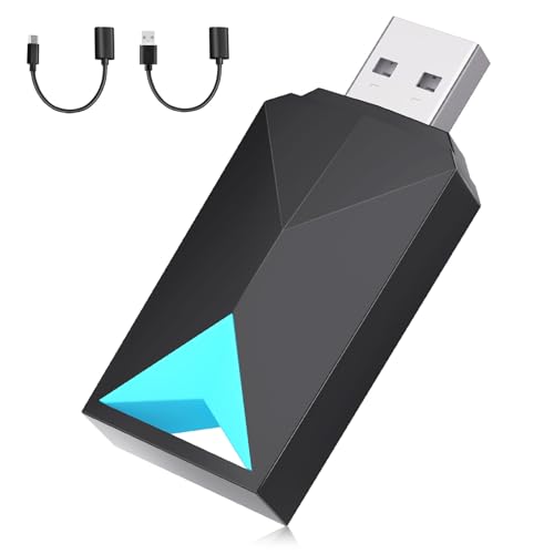 Wireless CarPlay Adapter Android Auto, 2 in 1 Wired to Wireless Carplay Dongle Fit for Factory Wired...