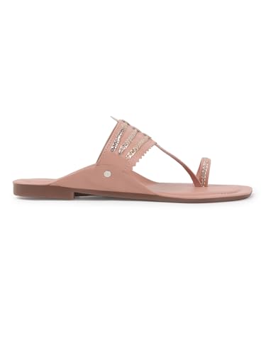 Image of SilverArrow Women's Desi Bloom Fashion Sandals|Kholapuri Style Flat with Open Back |Casual Wear