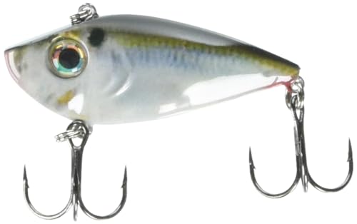 Strike King Red Eye Shad Fishing Lure Lipless Crankbait Free-floating Internal Rattles 3D Eyes Premium Size 4 Treble Hooks 3/8-Ounce Sinking