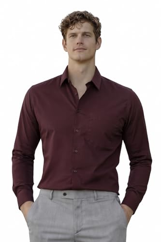 Image of Louis Philippe Men's Regular Fit Easy to Iron Everyday wear Premium Cotton Full Sleeve Solid Formal Shirt