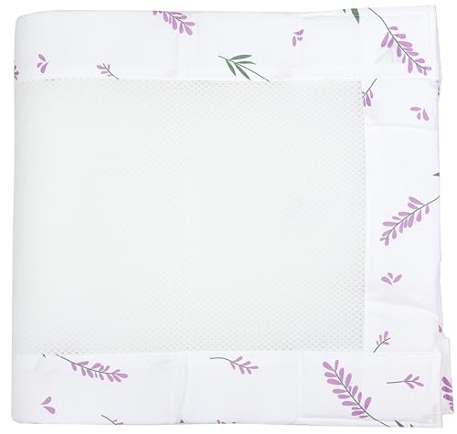 TupTam Barreaux Protection Filet Tour de Lit Bébé Mesh 3D Pack de 2 pièces, Fleurs Roses, env. 128 x 30 cm (pour lit d'enfant 140x70)