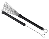 XDrum XJB2 Wire Drumstick Brushes (Drumbesen, Metallbesen, einziehbare Drähte, Länge: 33 cm, gummierter Griff)