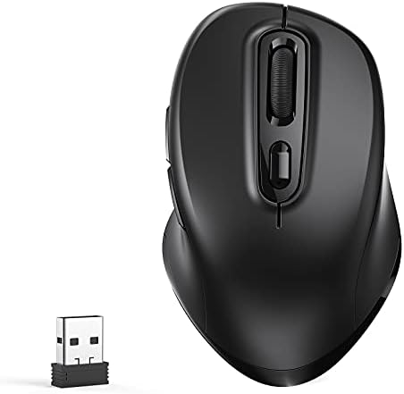 Wireless Bluetooth Mouse, 2.4G Wireless & Bluetooth 4.0 Dual-Mode Mice for PC Computer Laptop Macbook Tablet Smart Phone iPad iPhone, Black