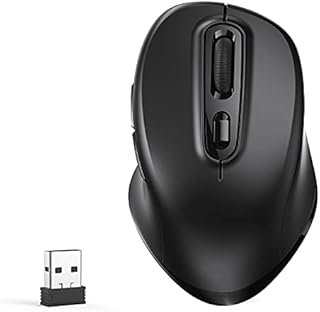 Wireless Bluetooth Mouse, 2.4G Wireless & Bluetooth 4.0 Dual-Mode Mice for PC Computer Laptop Macbook Tablet Smart Phone iPad iPhone, Black