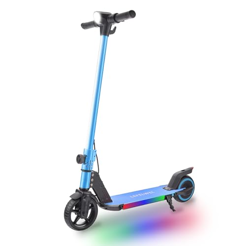 Image of Electric Scooter for Kids Ages 6-14, 150W Motor, 4 /7 /11 Mph, 60 mins Ride Time, Adjustable Speed, LED Display, Colorful Lights, Electronic Brake, Foldable Kids Electric Scooter ，UL2272 Certified(Blue)