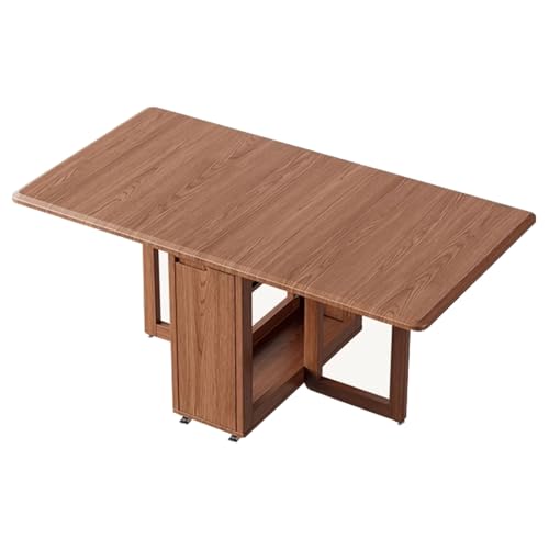 LYXXJRYBHD Mesa de Comedor Plegable, Mesa Abatible con Estantes de Almacenaje, Mesas de Cocina Extensible Que Ahorra Espacio para Piso Pequeño(47.2x31.4x28.7in/120x80x73cm)