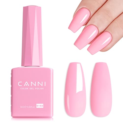 Image of CANNI 9ml Light Cherry Pink Gel Nail Polish High Gloss UV LED Soak Off Gel