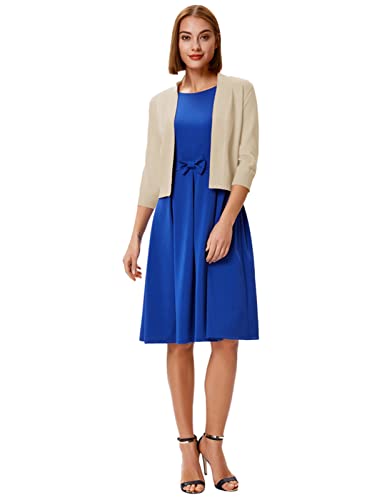 GRACE KARIN Women's 3/4 Sleeve Knit Cropped Cardigan Sweaters Open Front Bolero Shrugs Coat Tops S-3XL4