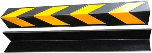 Protection d'angle murale de garage en caoutchouc en L jaune 80 cm lot de 10