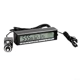 Orologio elettronico per auto 3 in 1 con termometro e misuratore di tensione, display a LED 12/24 V, monitor interno della temperatura esterna, allarme ghiaccio, doppia retroilluminazione, cavo da 1,5