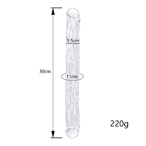 30cm Realistischer Doppeldildo Flexibler Klarer Penis Langer für Lesbische, Anal G Punkt Stimulator Dildo, Sex Spielzeug für Frauen Männer Paare Extreme