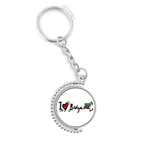 Llavero giratorio de corazón de Bulgaria como regalo especial de recuerdo